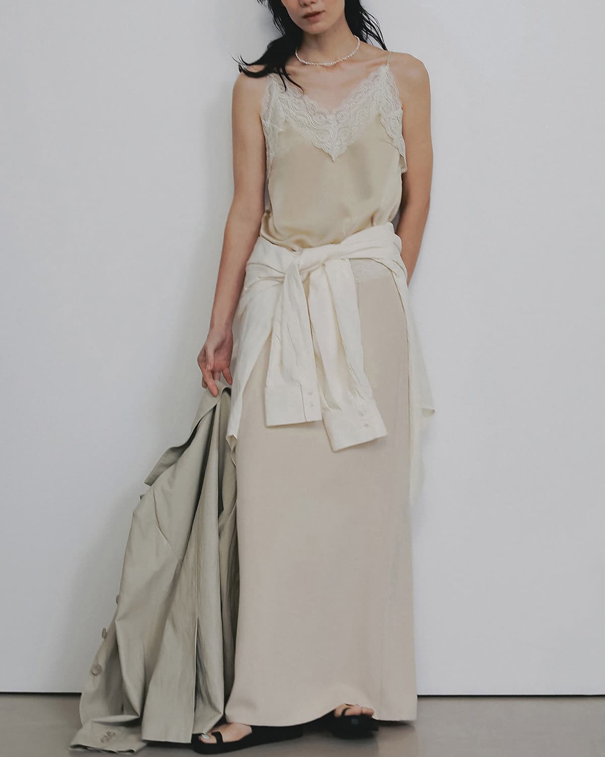 anuke / 新品・未使用 Satin Lace Camisole クリーム anuke アンヌーク サテンレース キャミソール Satin Lace Camisole