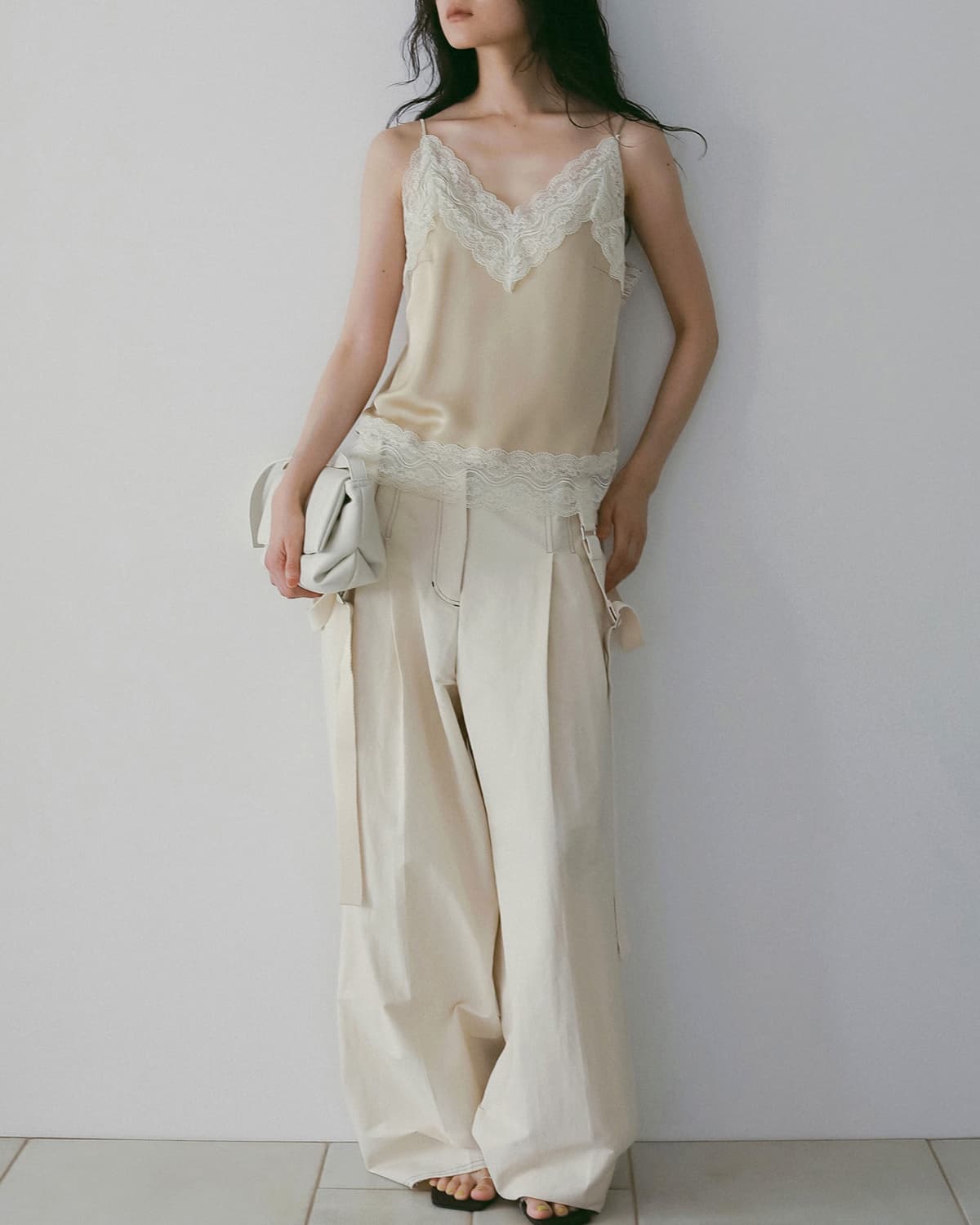 anuke アンヌーク サテンレース キャミソール Satin Lace Camisole
