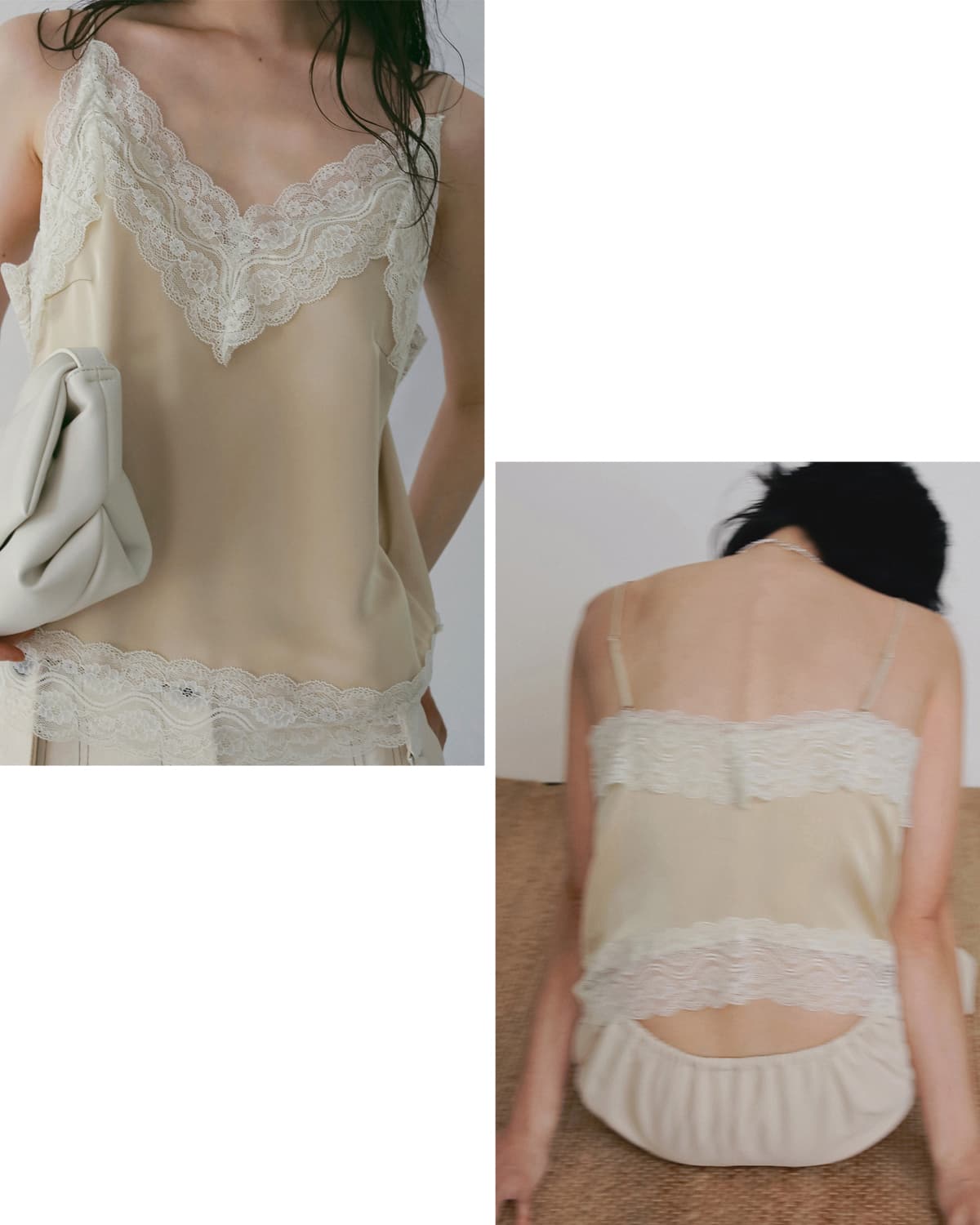 anuke アンヌーク サテンレース キャミソール Satin Lace Camisole