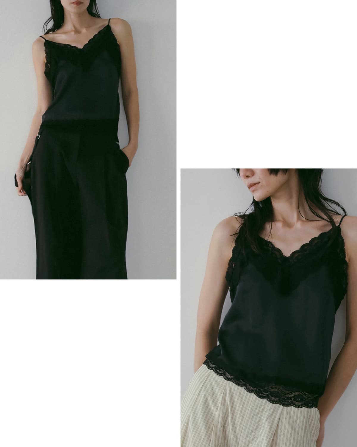 anuke アンヌーク サテンレース キャミソール Satin Lace Camisole