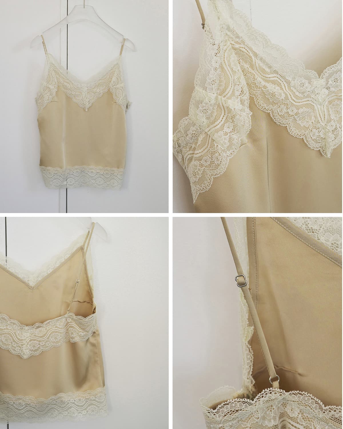 anuke アンヌーク サテンレース キャミソール Satin Lace Camisole