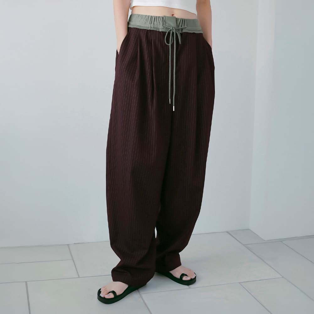 anuke アンヌーク バイカラー ストライプ パンツ Bicolor Stripe Pants