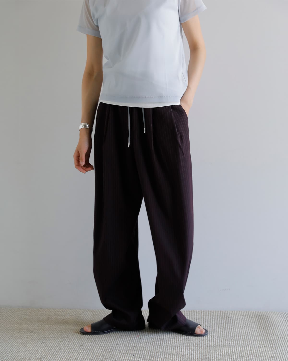 anuke アンヌーク バイカラー ストライプ パンツ Bicolor Stripe Pants