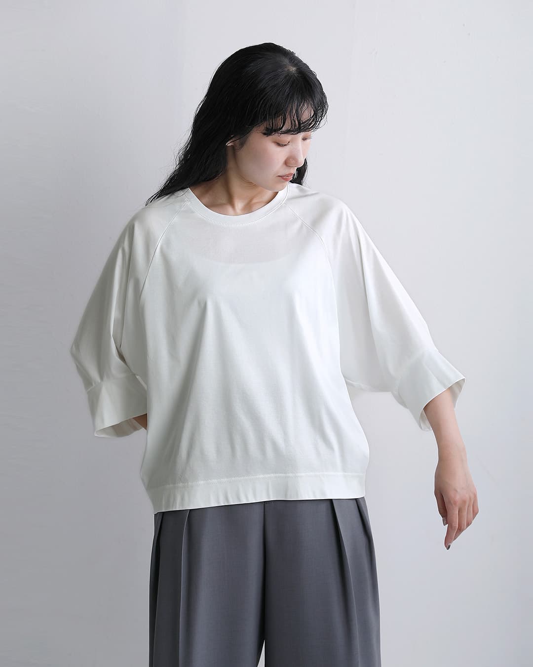 30%OFF】Squady スカディ コットン シルケットスムース ドルマン