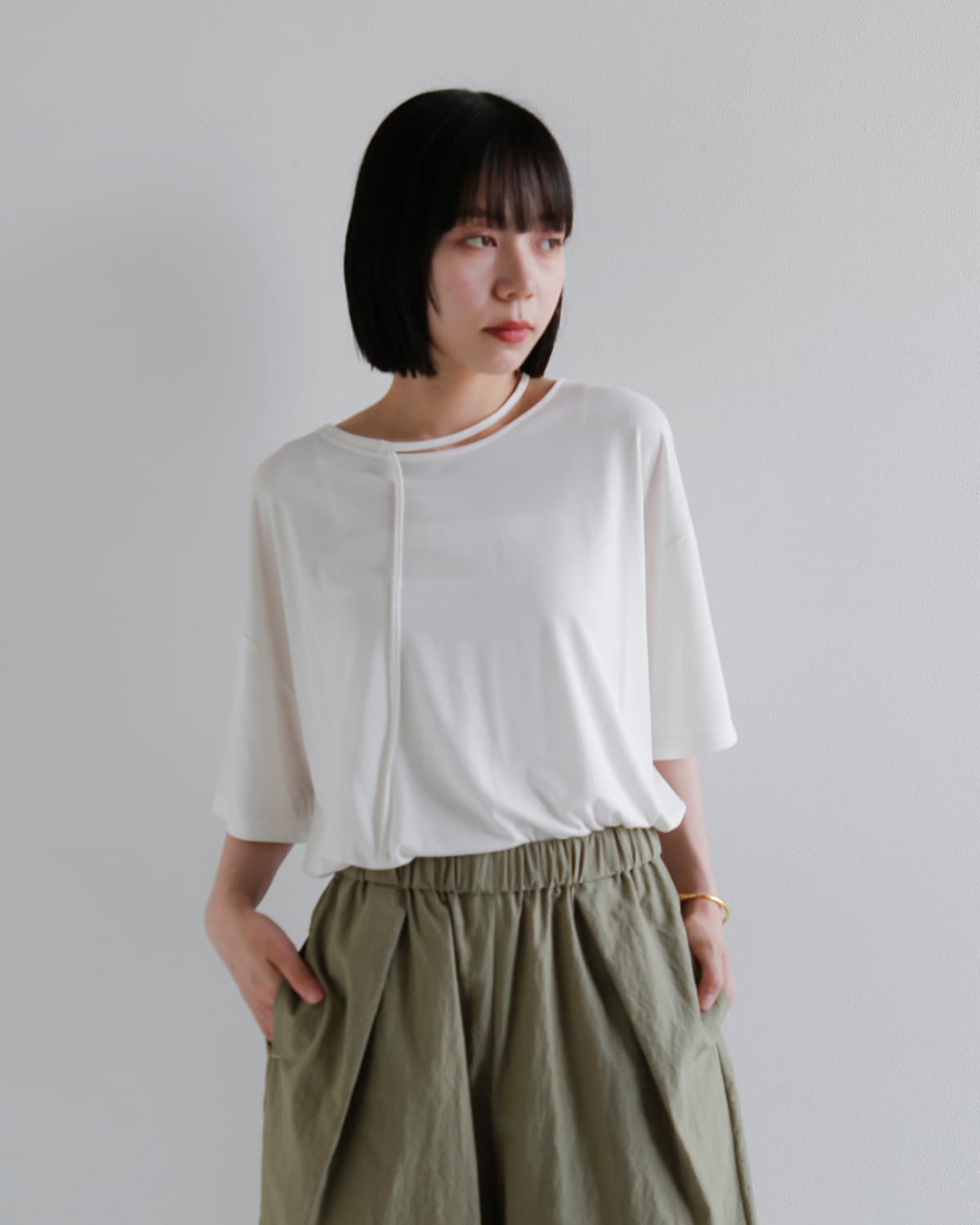 30%OFF】CLANE クラネ ドループ シンコード ソフト トップス 10105