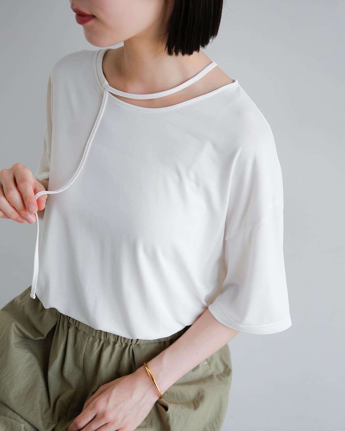 30%OFF】CLANE クラネ ドループ シンコード ソフト トップス 10105