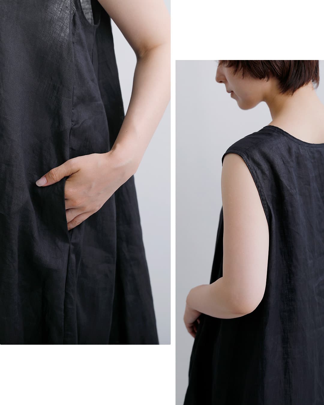 NEW]mizuiro ind ミズイロインド フレンチリネン Vネック フレア