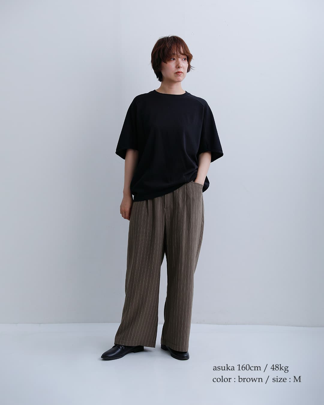 NEW]kelen ケレン リネン混 ピンストライプ スラックス パンツ NORA