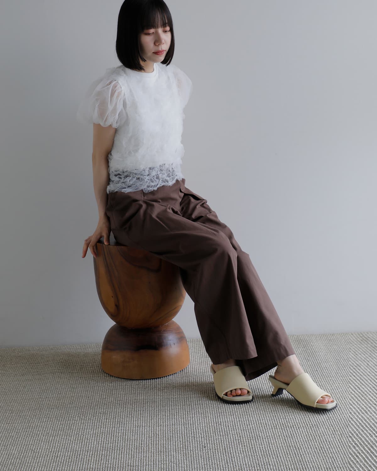 3こ1】【20%OFF】ALM. アルム パフィー サンダル “RABBIT PUFFY