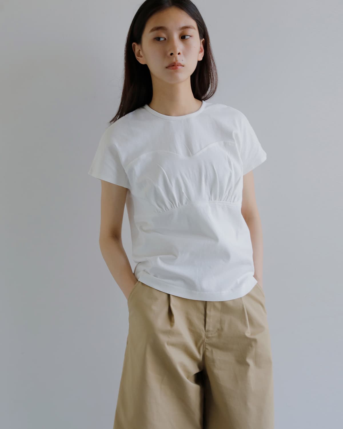 kiehtova キエトヴァ ブリーズ コットン ビスチェデザイン Tシャツ