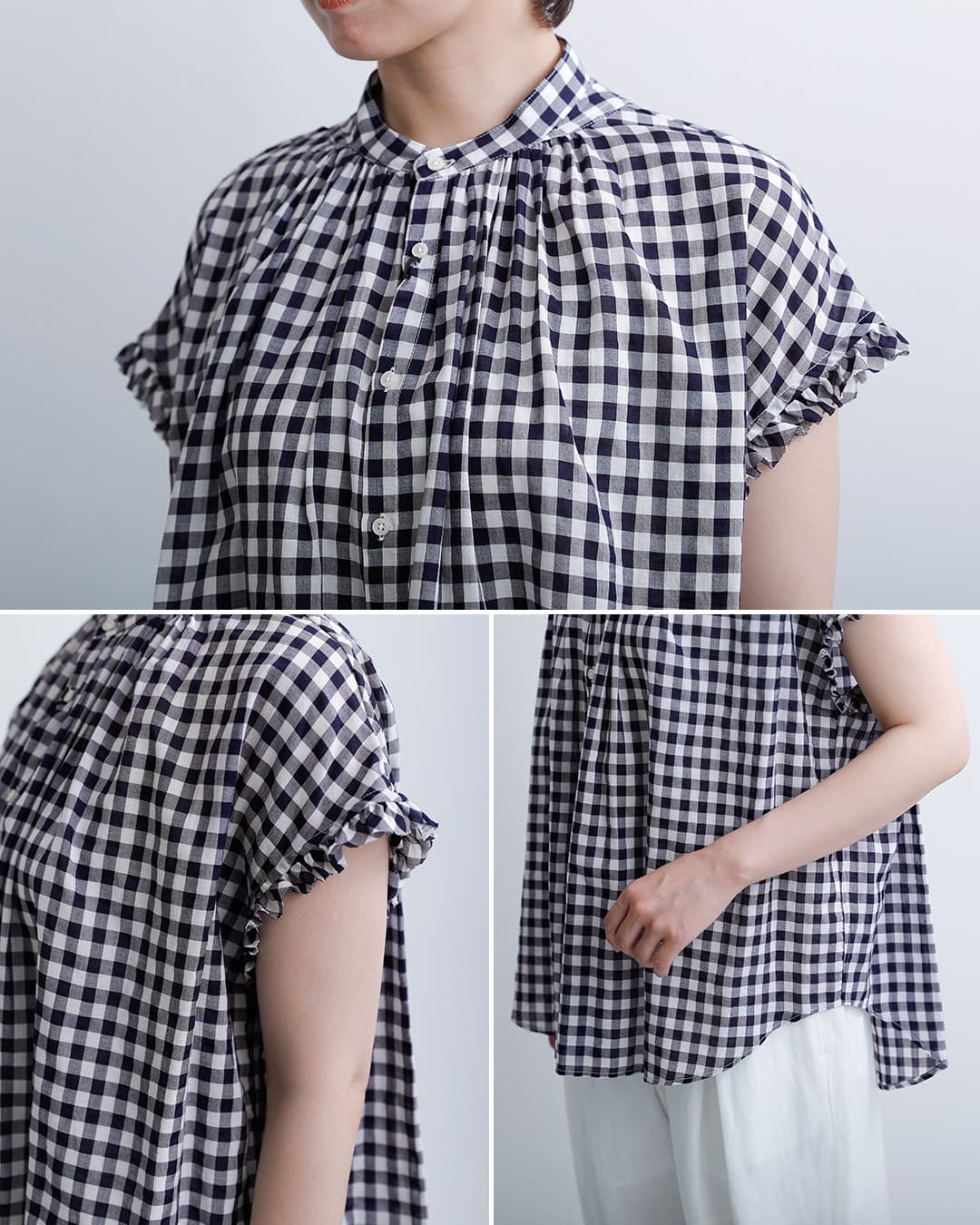 NEW]MANON マノン コットン フリルスリーブ アミカル シャツ FRILL