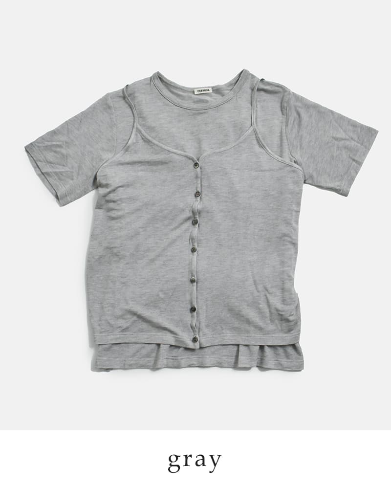 30%OFF】[NEW] CREDONA クレドナ レイヤード カット トップス LAYERED