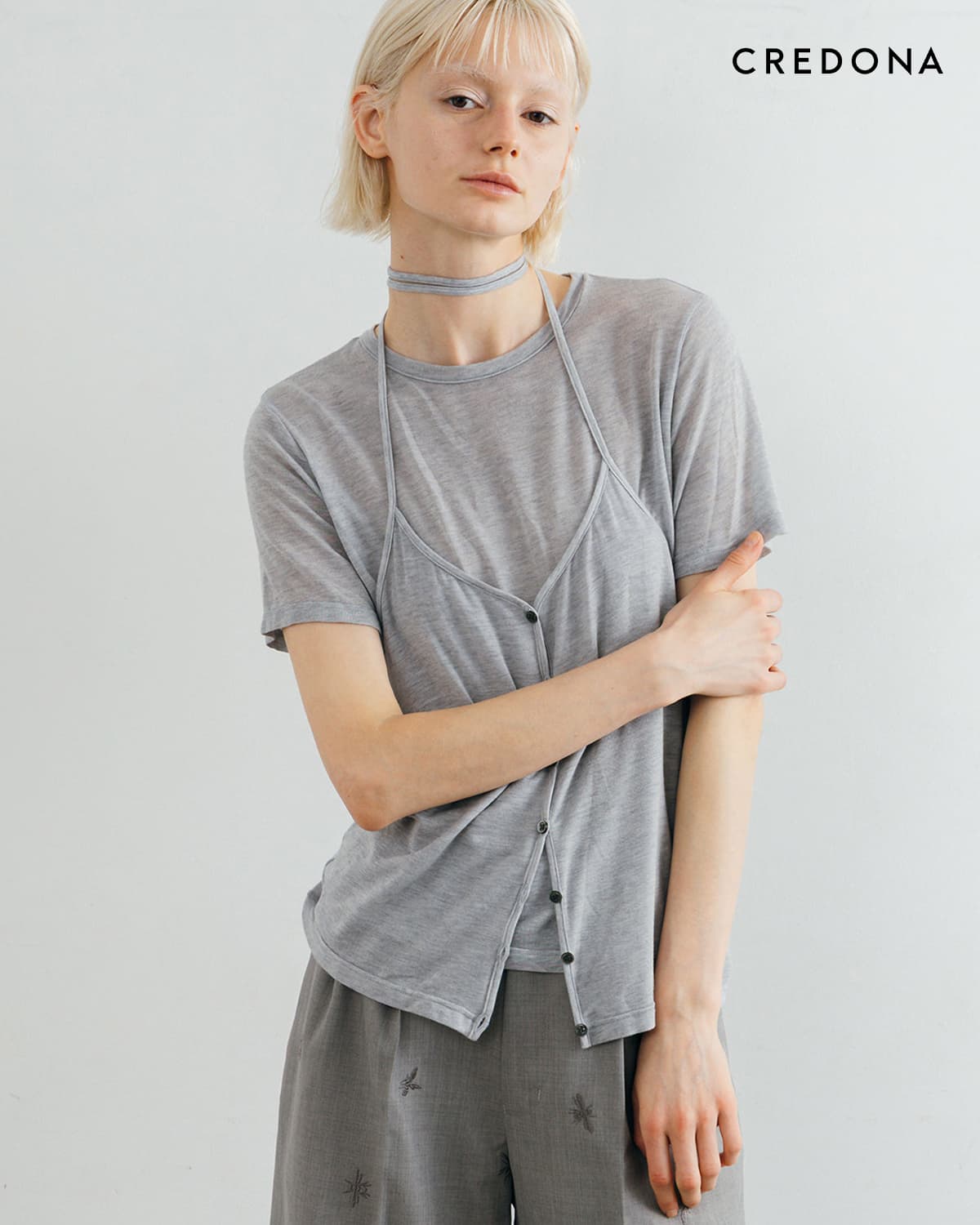 30%OFF】[NEW] CREDONA クレドナ レイヤード カット トップス LAYERED
