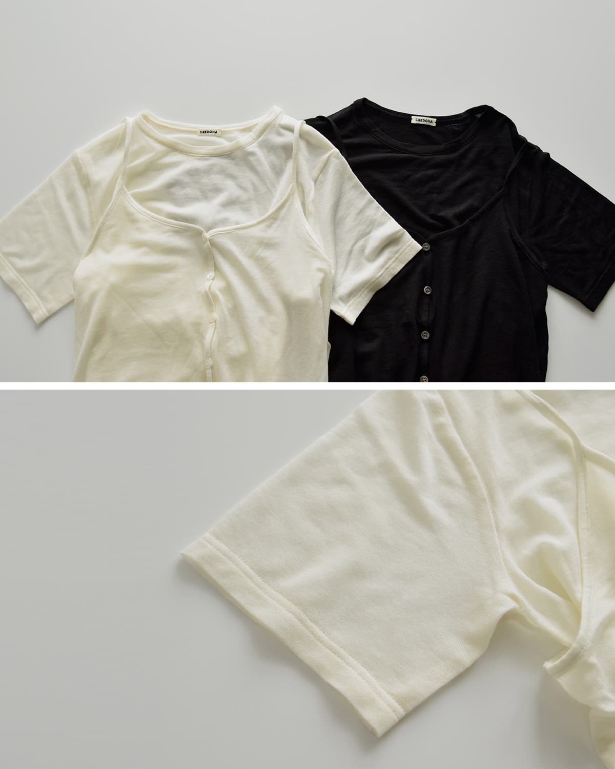 30%OFF】[NEW] CREDONA クレドナ レイヤード カット トップス LAYERED