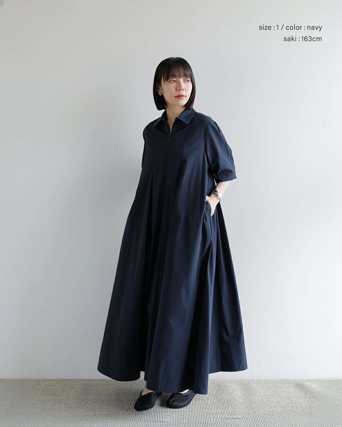 NEW] CLANE クラネ ハーフジップ フレア ワンピース 10112-5223