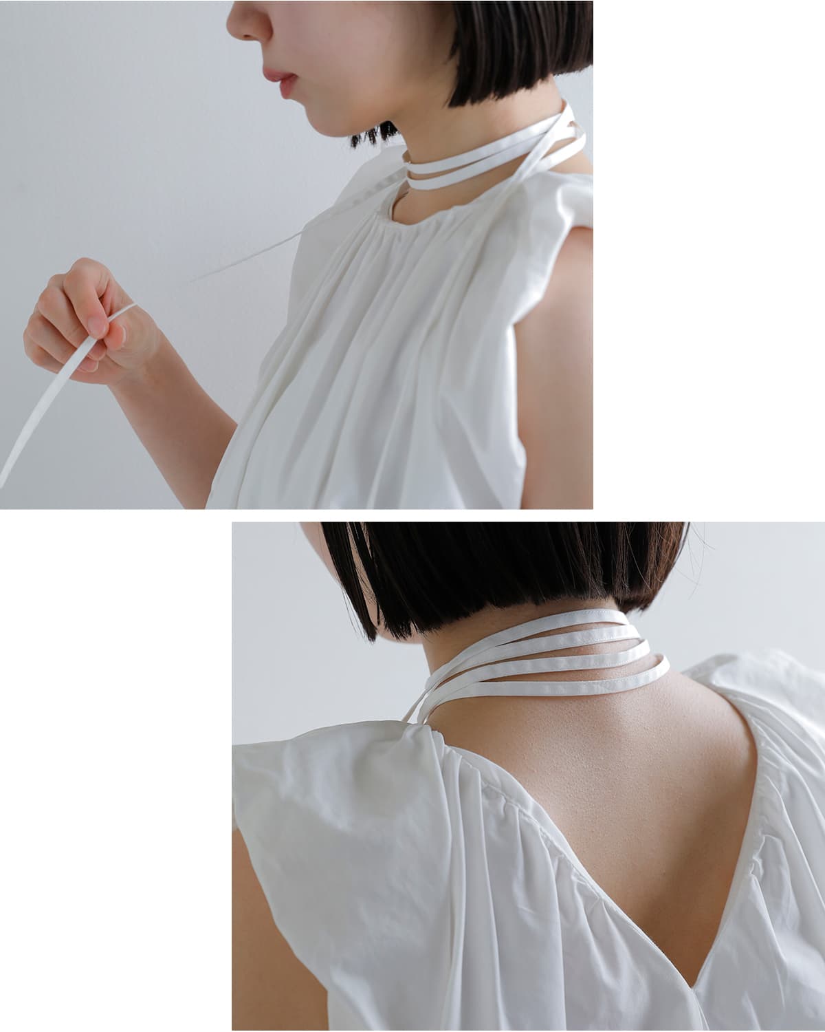 NEW] CLANE クラネ バルーン ギャザー リボン トップス 10122-4273