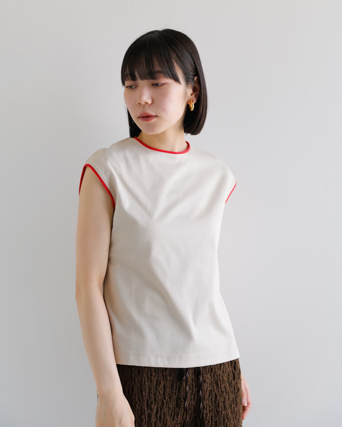 NEW] MANOF マノフ カラー スキームライン カット トップス 80105-1173