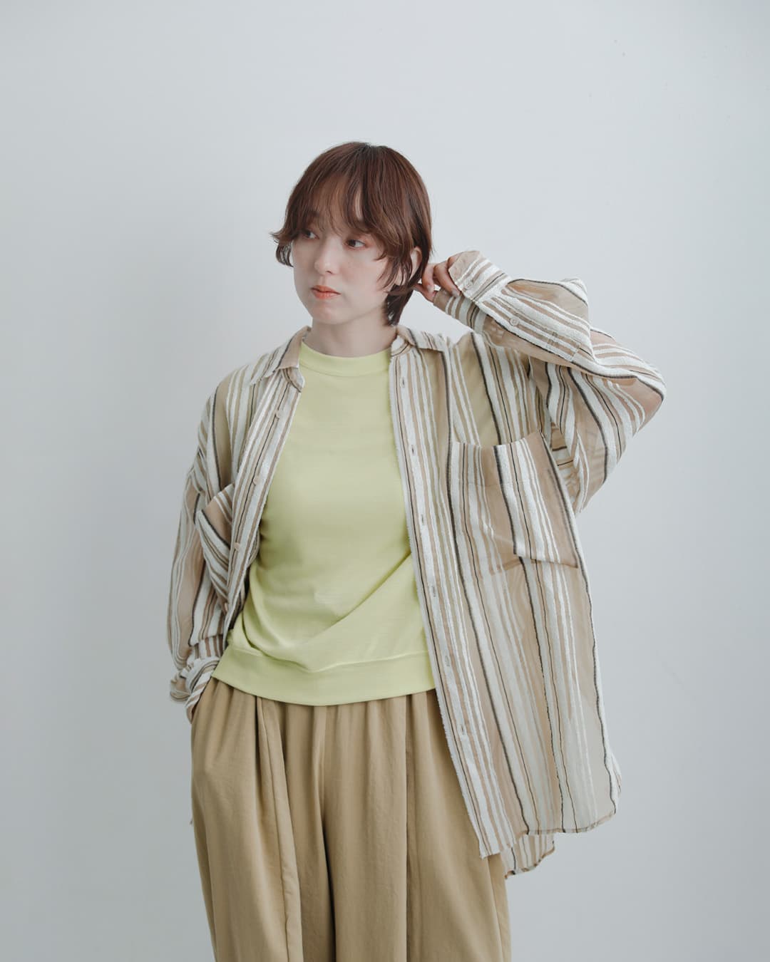 NEW]MANON マノン サマーウール ミックス クール フレンチスリーブ T