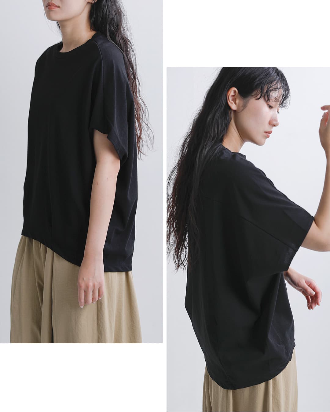 NEW]Squady スカディ コットン レアルツイスト コクーン フレンチ T