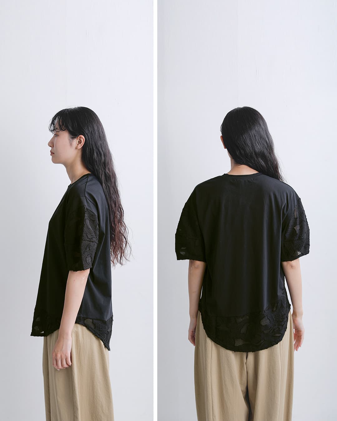 30%OFF】[NEW]Squady スカディ カットジャガード 切替パフスリーブ