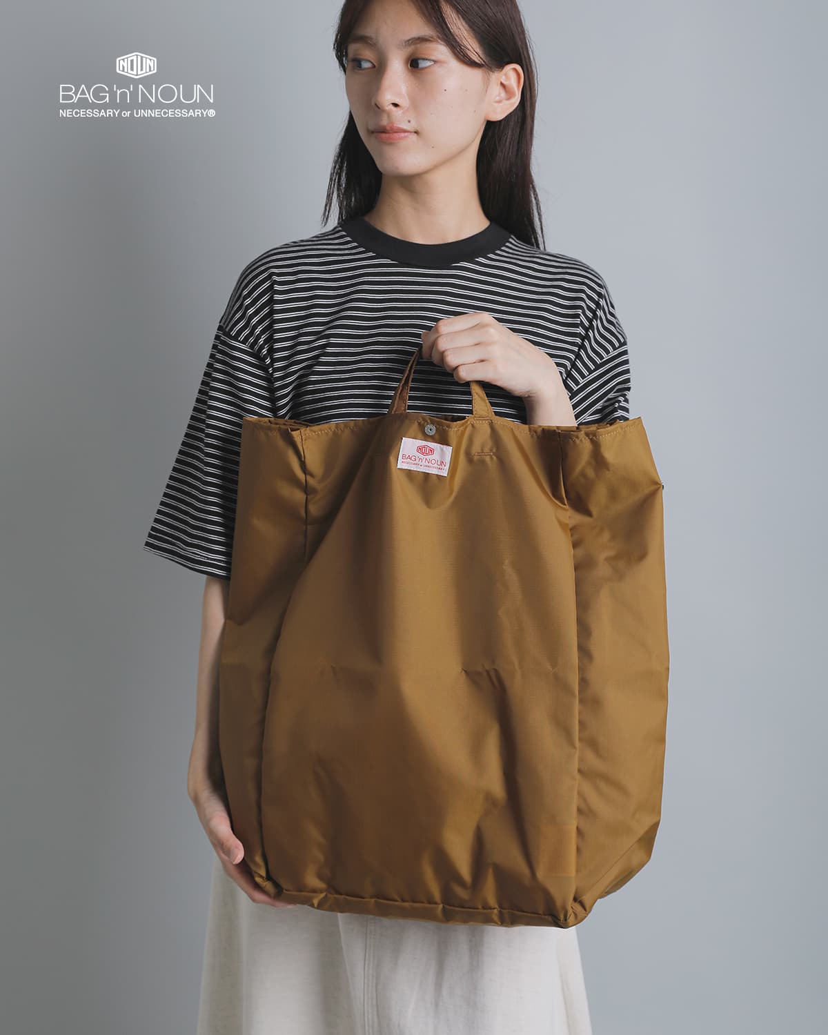 【GW特別価格】7つのポケットバッグ（L）ナイロンキルト　ブラウン NEW]BAG'n'NOUN バッグンナウン ナイロン ツール バッグ Lサイズ