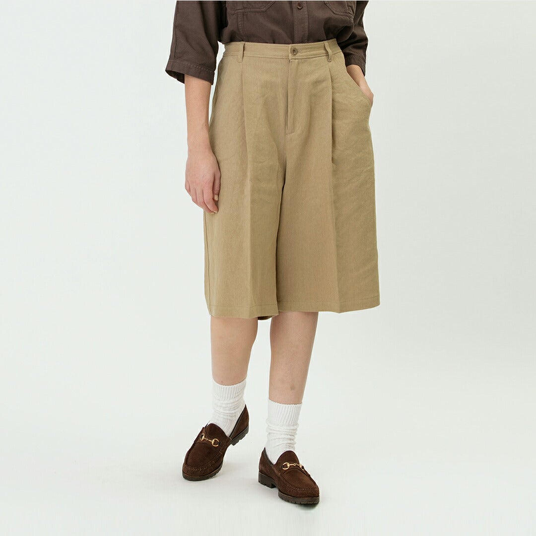 johnleeknb品 NEW]Johnbull ジョンブル コットン リネン ツイル タック ショート