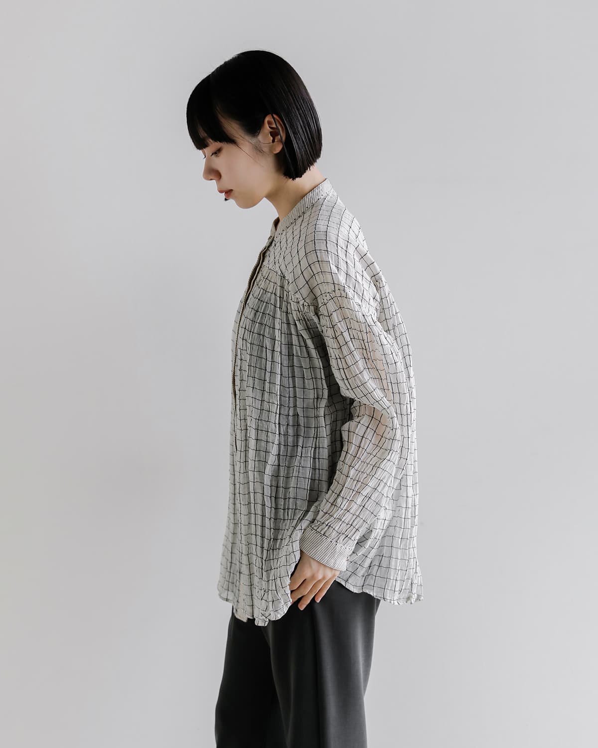 Pheeta フィータ コットンシルク チェックシャツ Mona ph016c-41c