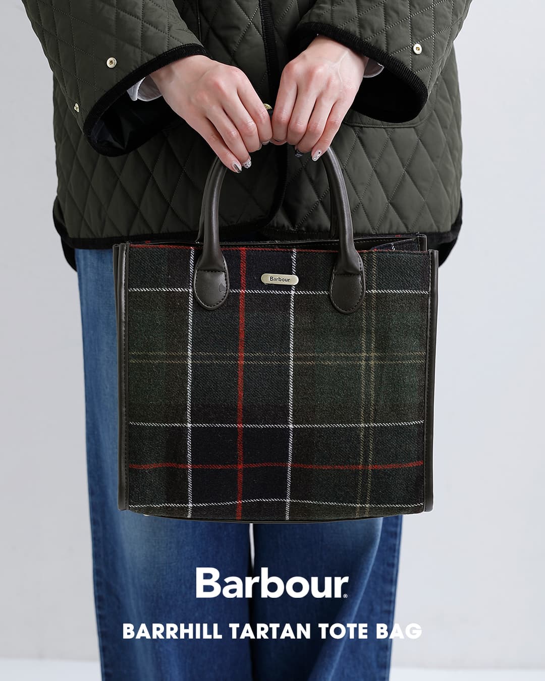 NEW]Barbour バブアー バーヒル タータン トート バッグ BARRHILL