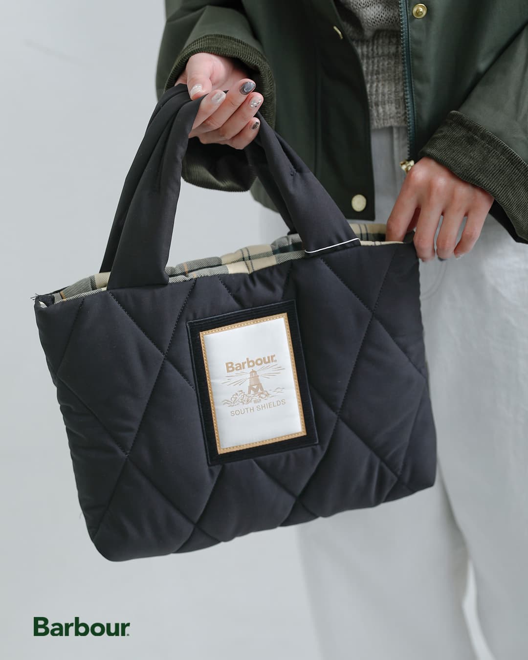 【希少】 バブアー　barbour オイルド　トートバック バブアートートバック NEW]Barbour バブアー マライア ミニ キルティング トート バッグ