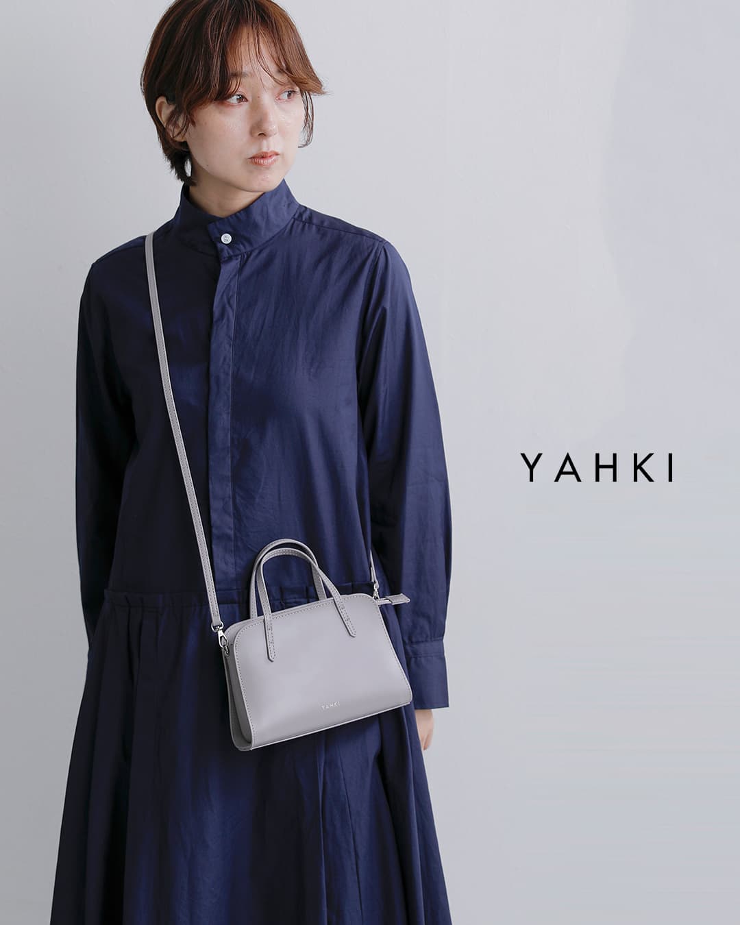 2026aw新作]YAHKI ヤーキ ダブルフェイスレザー ミニボストン
