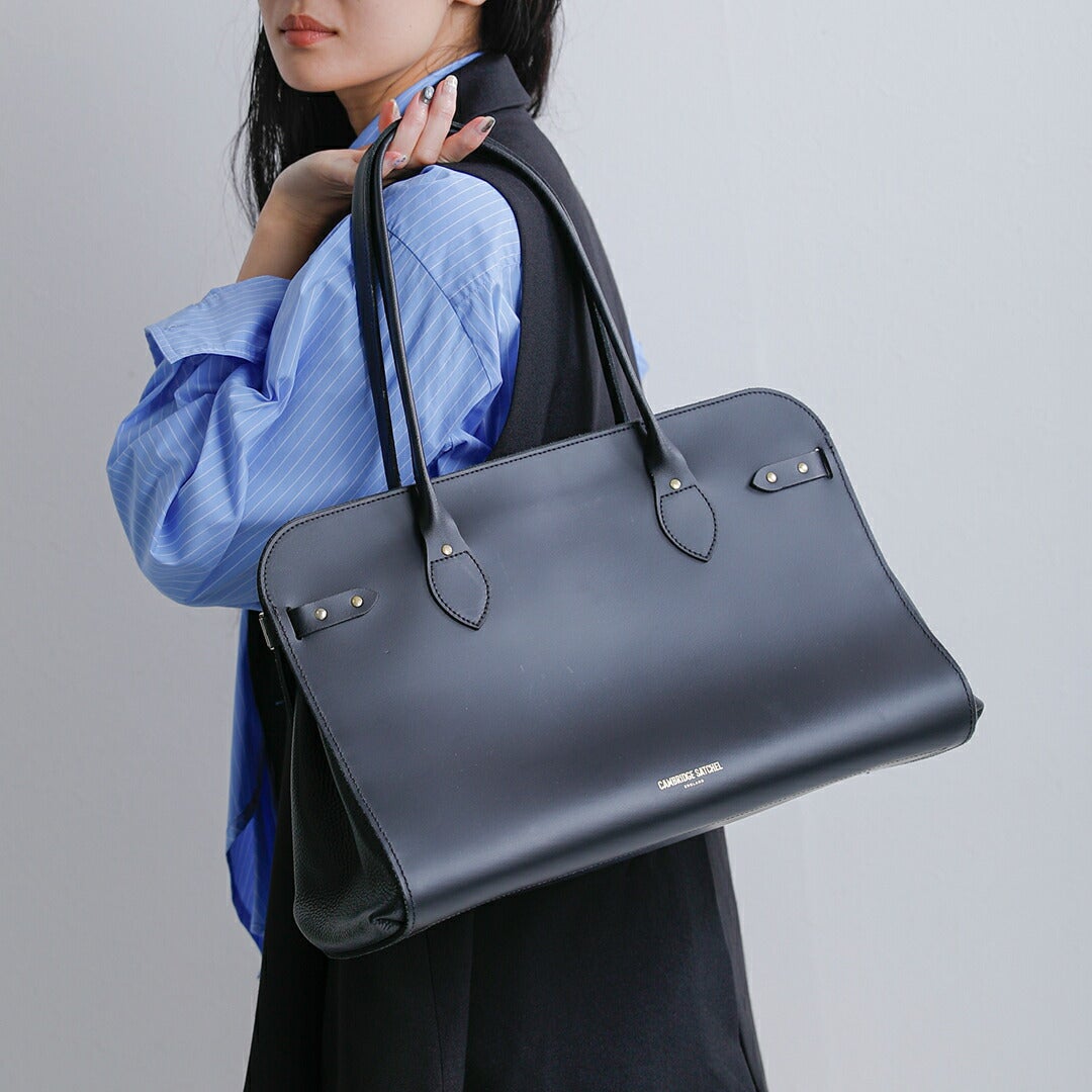 SHELLAC ブラックカウレザー トートバッグ【超美品】 2026aw新作]CAMBRIDGE SATCHEL ケンブリッジサッチェル カウレザー