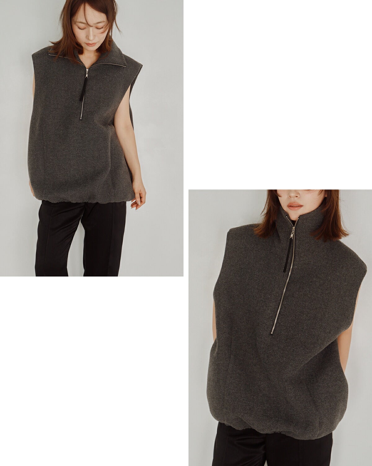 Hella ウール ハイネック ベスト Wool High Neck Vest h263-16