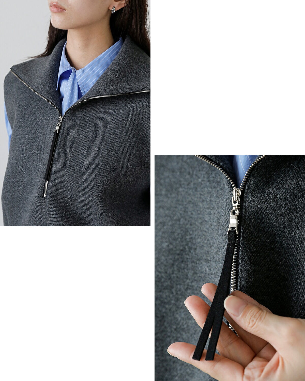 Hella ウール ハイネック ベスト Wool High Neck Vest h263-16