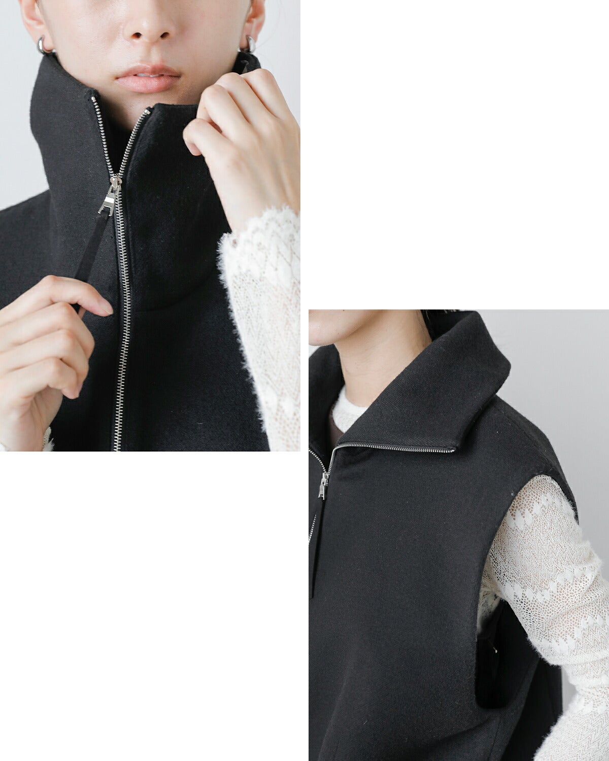 Hella ウール ハイネック ベスト Wool High Neck Vest h263-16