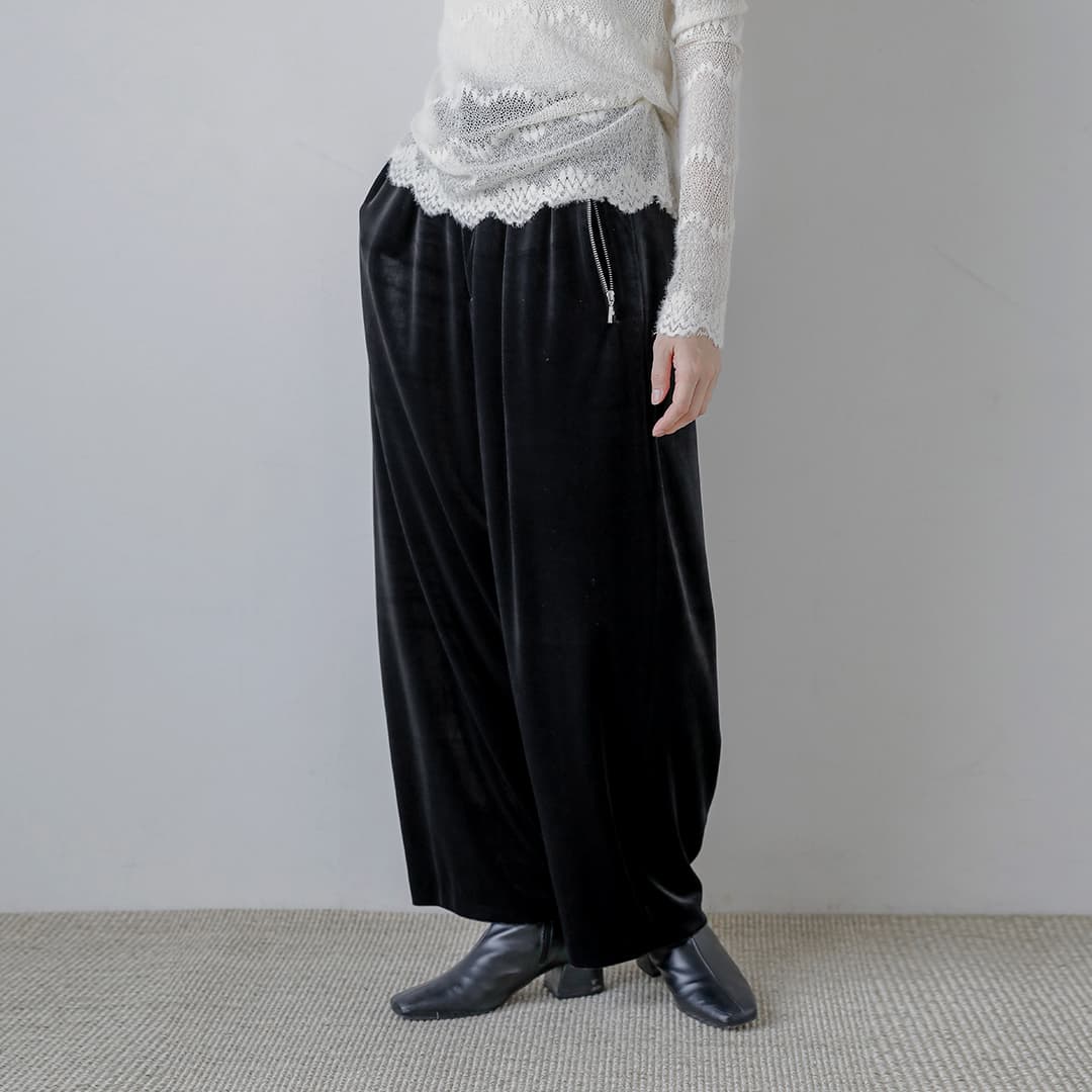 2026aw新作] Hella ヘラ ベロア コクーン パンツ Velour Cocoon Pants