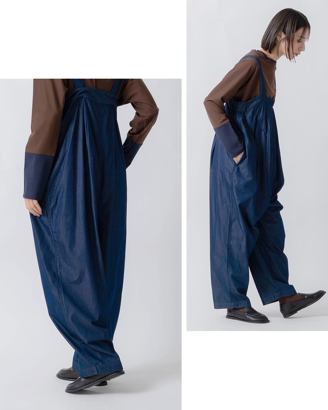 値下げ　Lene/サロペット KELEN ケレン 接触冷感 4.5oz デニム サロペット SANU lkl26fpt2154