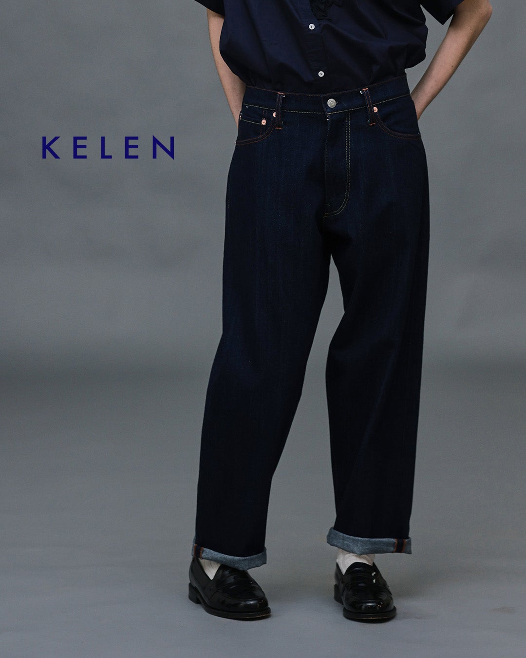 2026aw新作]KELEN ケレン ×LENO リノ ルーズテーパード デニムパンツ