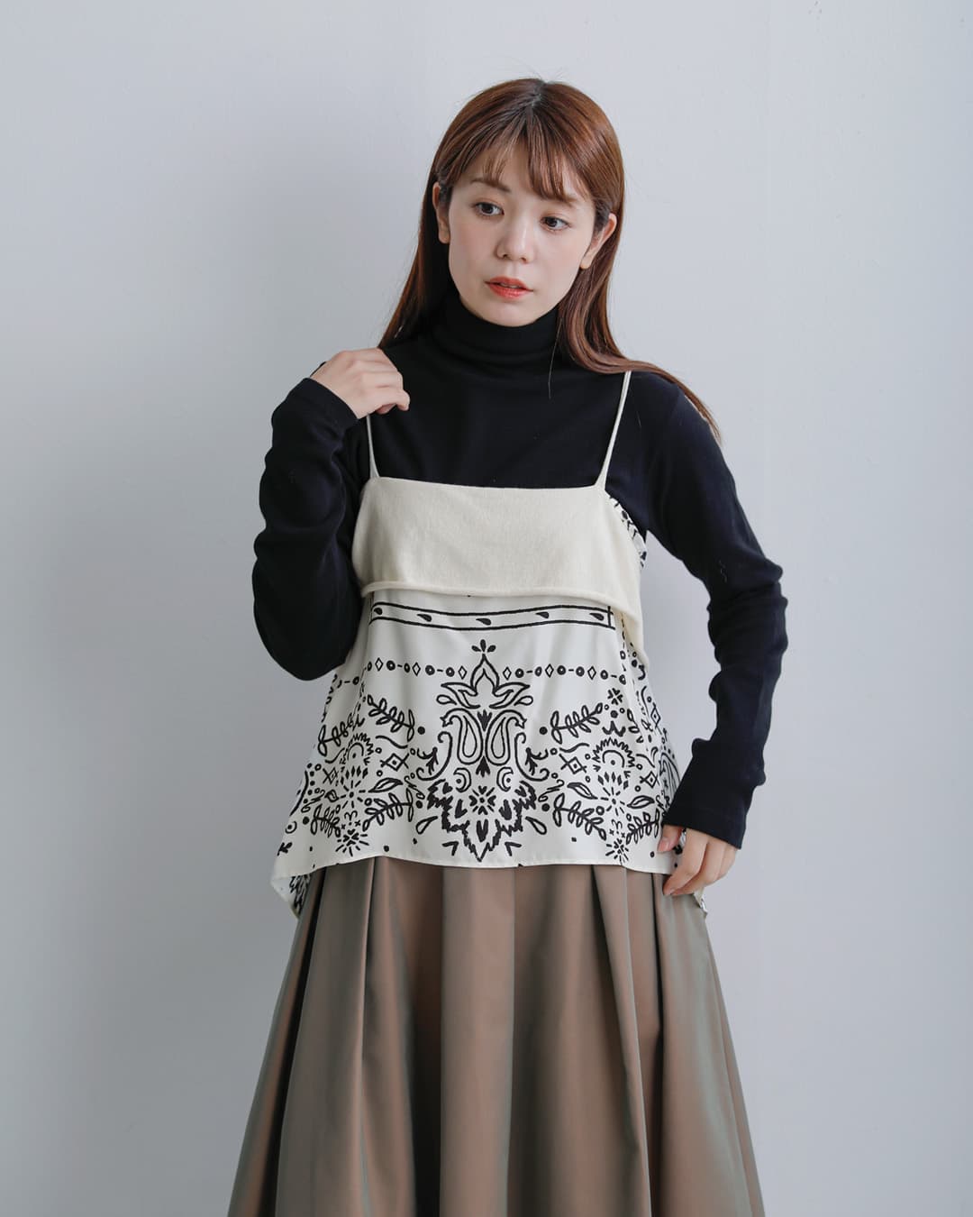 manipuri マニプリ シルク 2way リボン 巻き キャミソール wrap