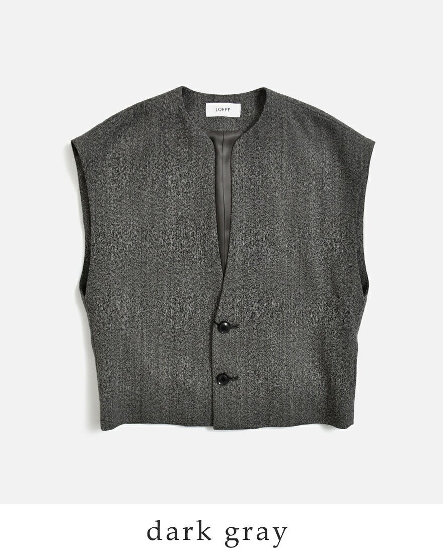 LOEFF ロエフ ウールダブルクロス スリットベスト 8825-2-000005