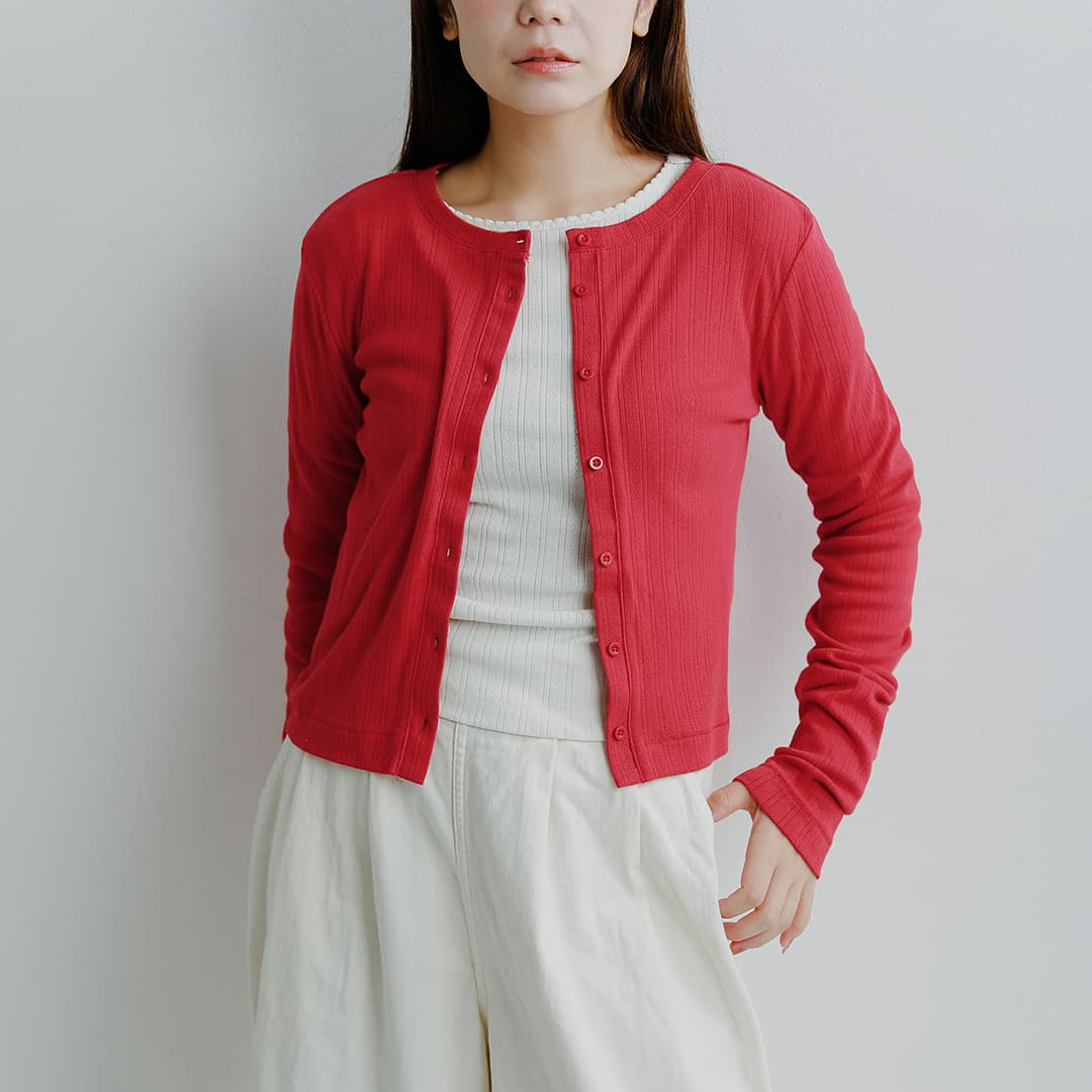 2026aw新作]Healthknit ヘルスニット コットン アイレット ジャガード