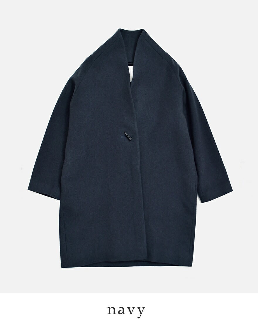 SI-HIRAI スーヒライ スペシャルメルトン ノーカラーコート SHORT NO