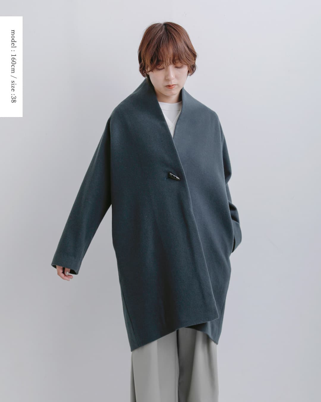 SI-HIRAI スーヒライ スペシャルメルトン ノーカラーコート SHORT NO