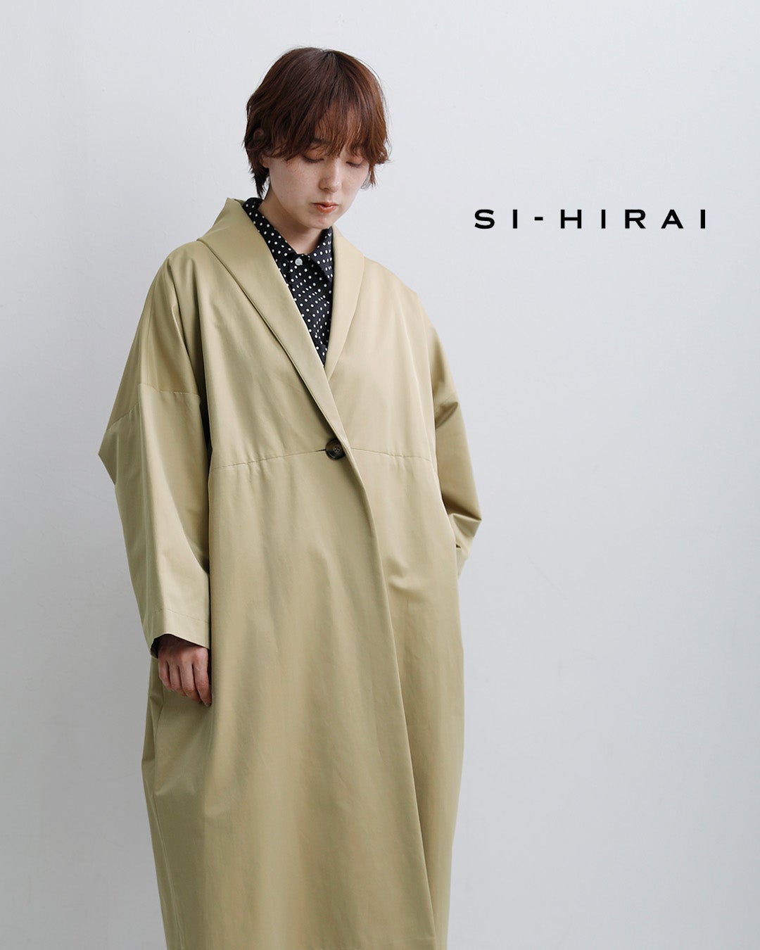 SI-HIRAI スーヒライ コットン ウエストギャザー ローブコート chaw26