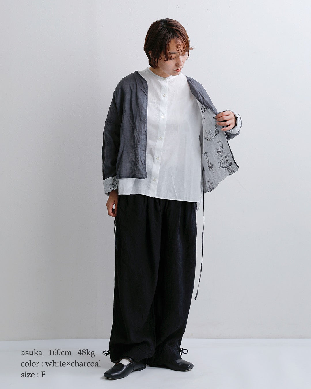 Gauze# ガーゼ ラミーリネン リバーシブル ローブ Florence ROBE g1206