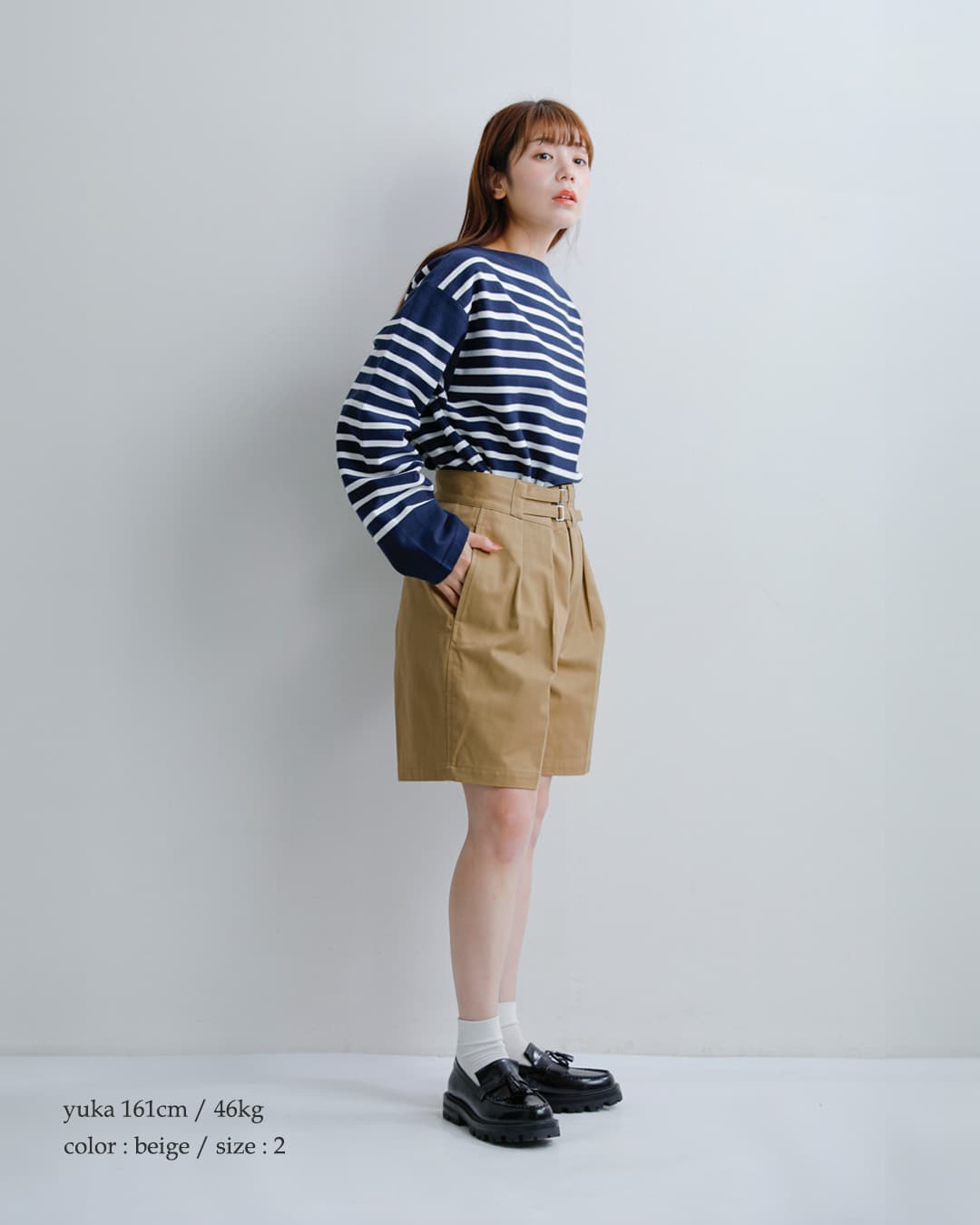 LENO リノ コットンツイル ダブルベルト グルカショートパンツ DOUBLE