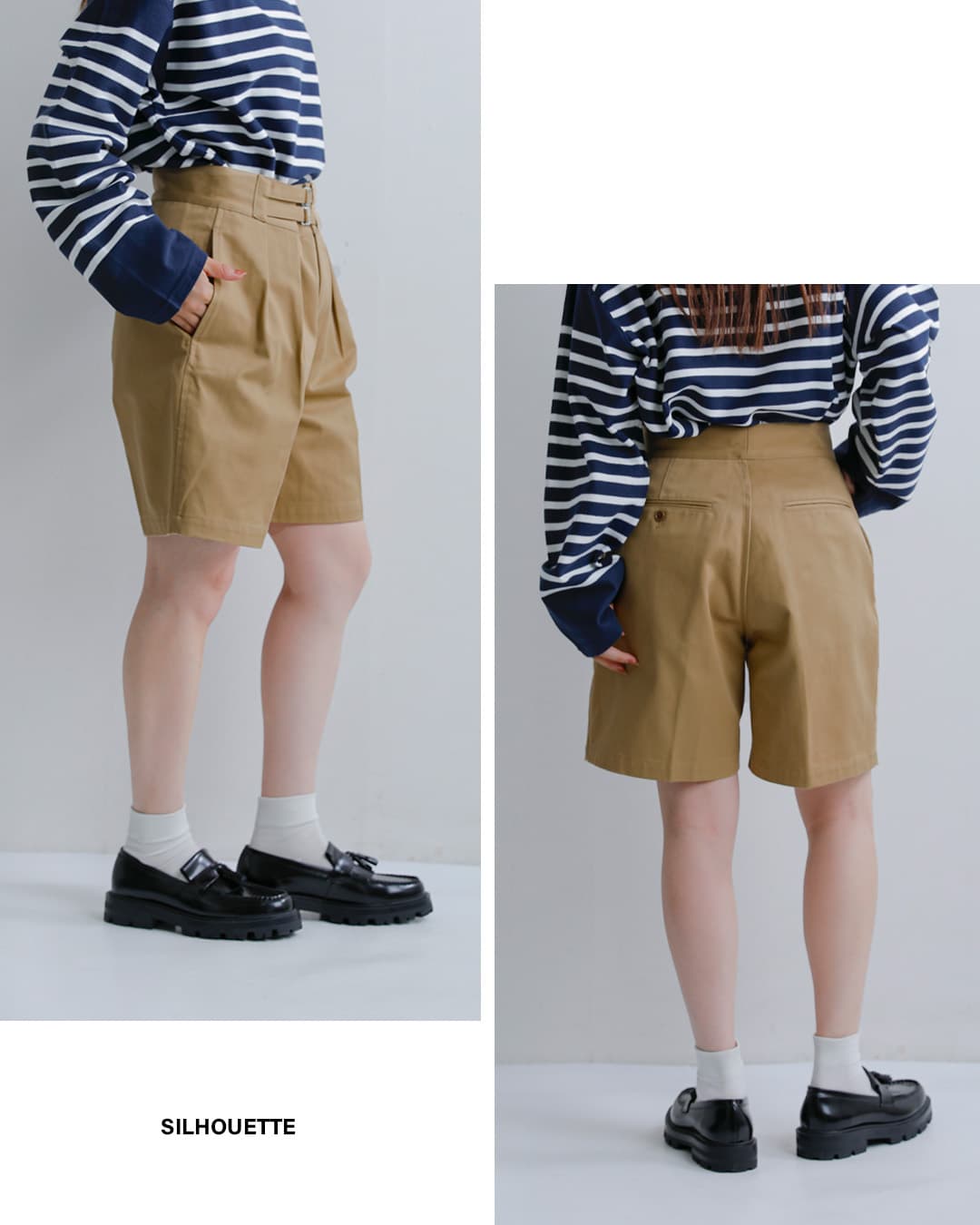 LENO リノ コットンツイル ダブルベルト グルカショートパンツ DOUBLE