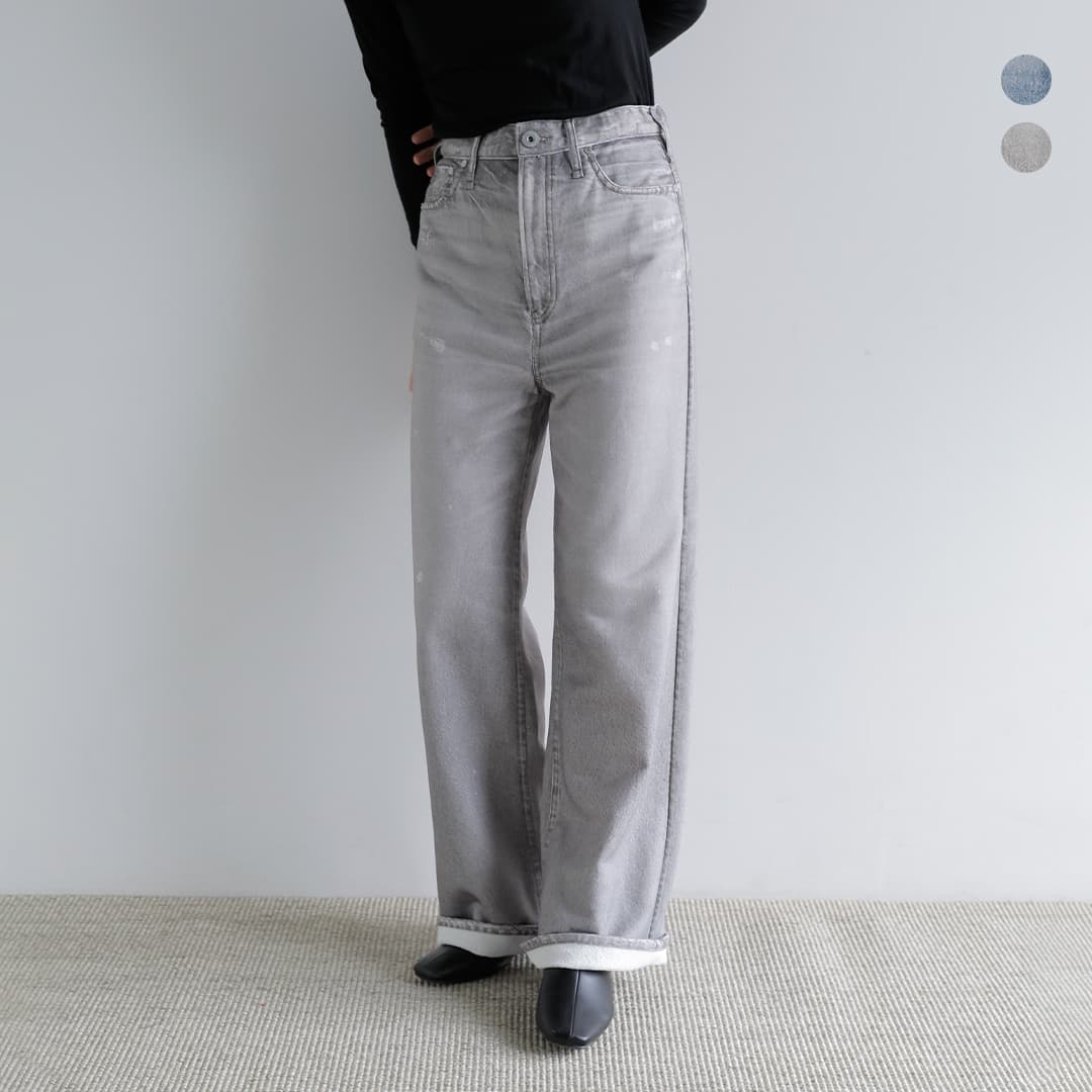 upper hights アッパーハイツ デニムライク スウェット ワイドパンツ