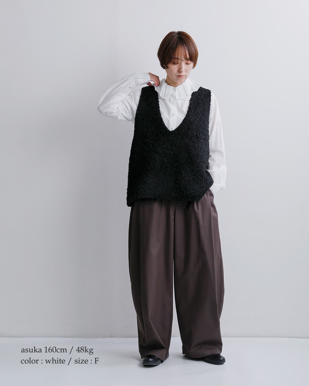 mizuiro ind ミズイロインド コットン プリーツカラー シャツ 3-230124