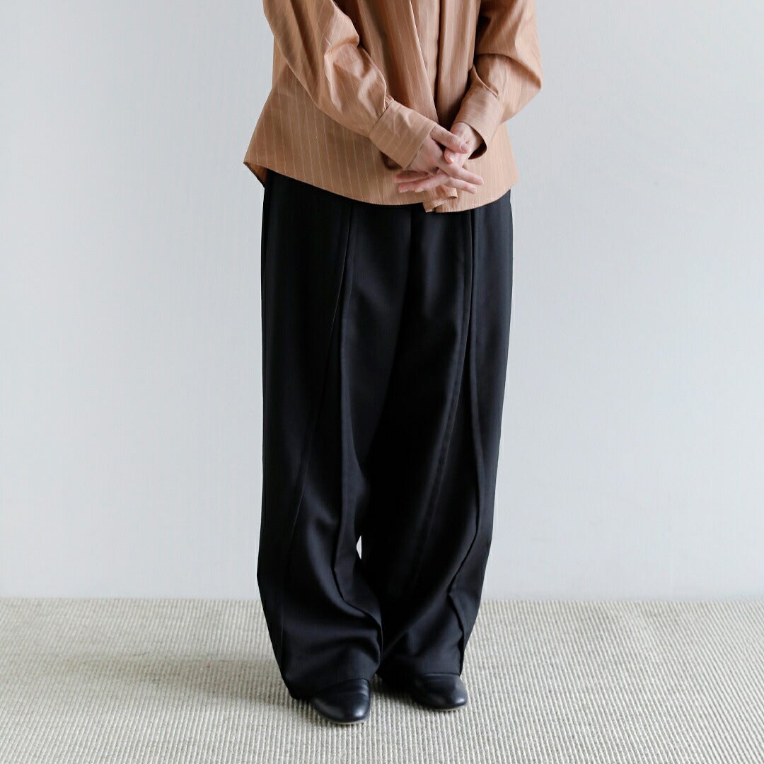 support surface パンツ support surface サポートサーフェス ウール レイヤード スリット