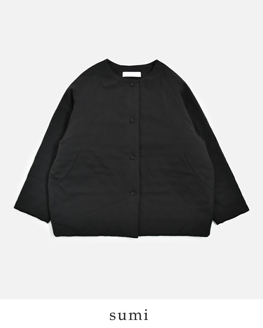 evam eva エヴァムエヴァ ウール パデッド ノーカラー ショートコート